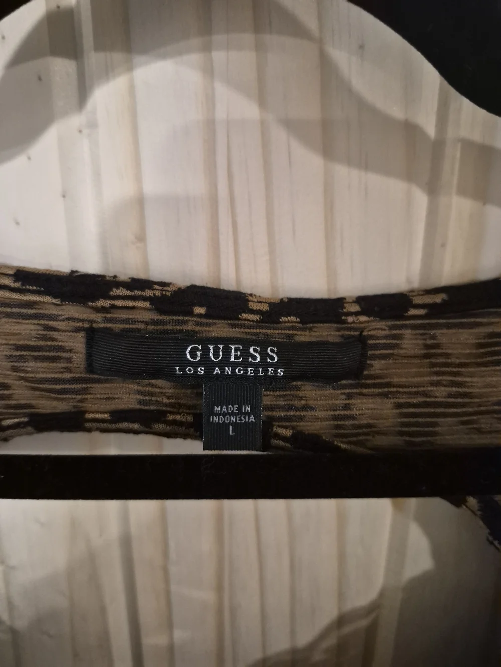 Guess by Marciano Tan and Black Leopard-Print Short Sleeve Top
